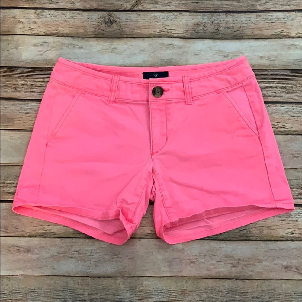American Eagle Hot Pink Midi Shorts